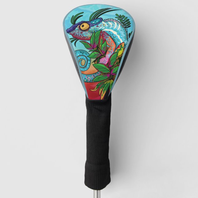 Regenbogen Chamäleon Golf Headcover (Vorderseite)