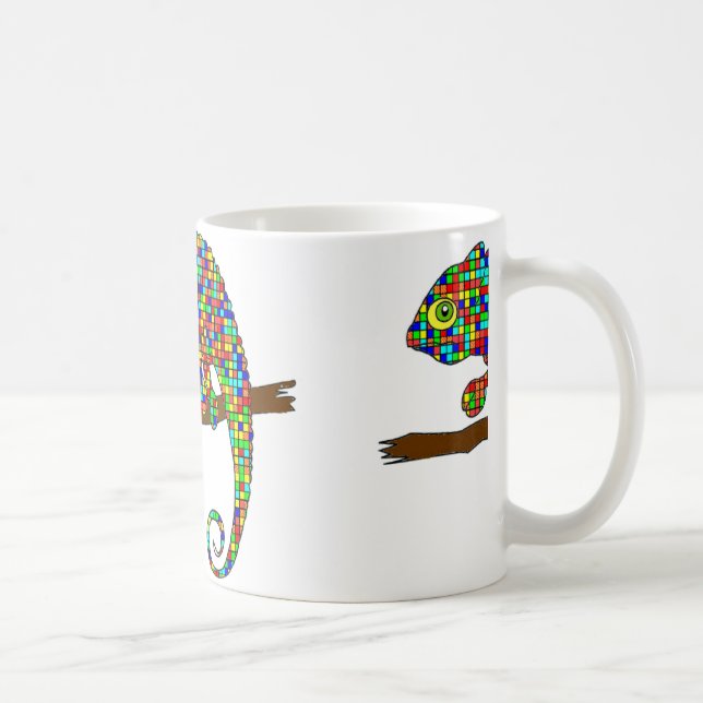 Regenbogen-Checkered Chamäleon-Tasse Kaffeetasse (Rechts)