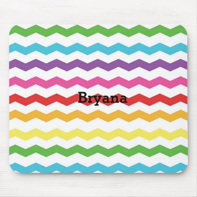 Regenbogen-Chevron-Muster Farbige benutzerdefinier Mousepad (Vorne)