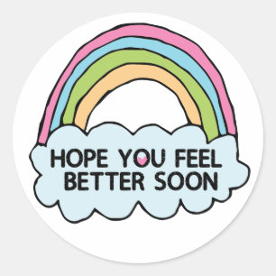 Regenbogen Cloud Clip Art Versenden Sie gut Wünsc Runder Aufkleber