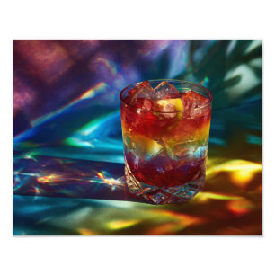 Regenbogen-Cocktail-Prismenlicht-Tropische Fantasi Fotodruck