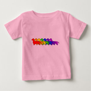 Regenbogen-Dackel Baby T-shirt