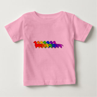 Regenbogen-Dackel Baby T-shirt