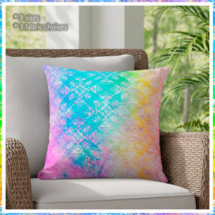 [Regenbogen Damast] Elegante bunte Pastelltöne Kissen
