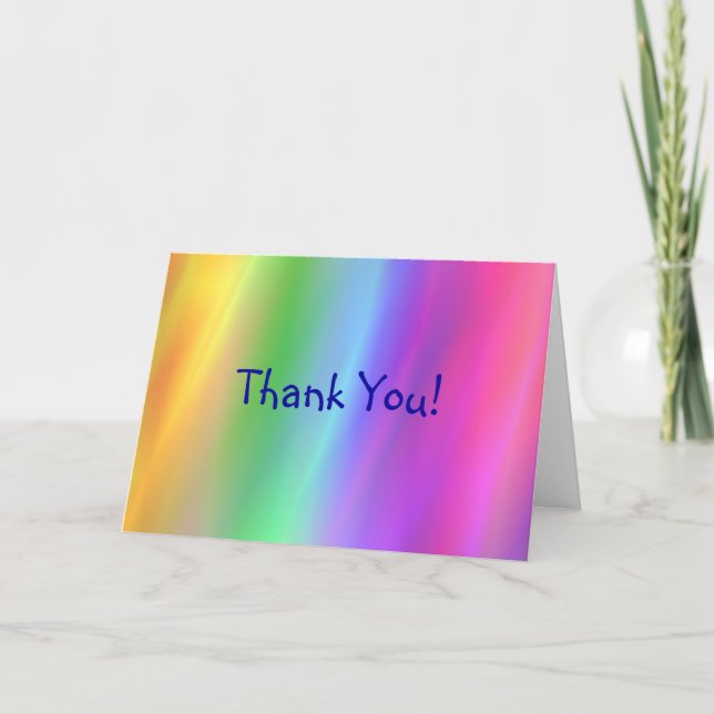 Regenbogen danken Ihnen zu kardieren Dankeskarte (Vorderseite)