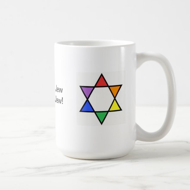 Regenbogen-Davidsstern Kaffeetasse (Rechts)