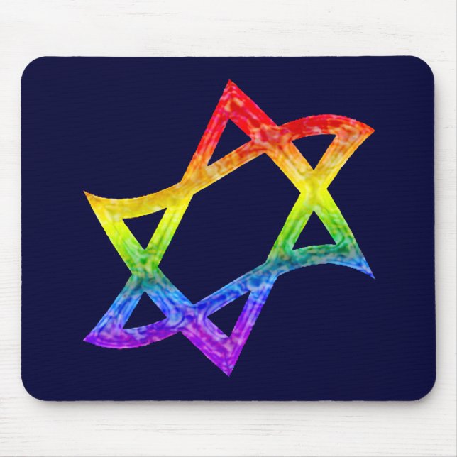 Regenbogen-Davidsstern Mousepad (Vorne)