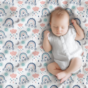 Regenbogen-Decke Geschenk Boho-Stil für Neugeboren Fleecedecke