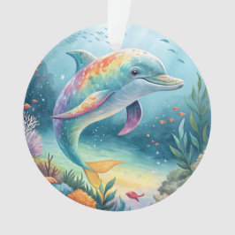 Regenbogen-Delfin-Unterwasserparadies Ornament