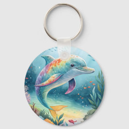 Regenbogen-Delfin-Unterwasserparadies Schlüsselanhänger