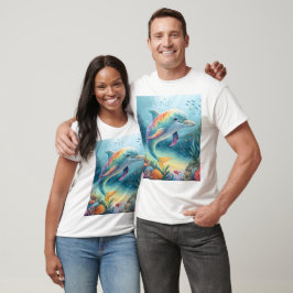 Regenbogen-Delfin-Unterwasserparadies T-Shirt