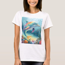 Regenbogen-Delfin-Unterwasserparadies T-Shirt
