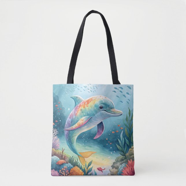 Regenbogen-Delfin-Unterwasserparadies Tasche (Vorderseite)