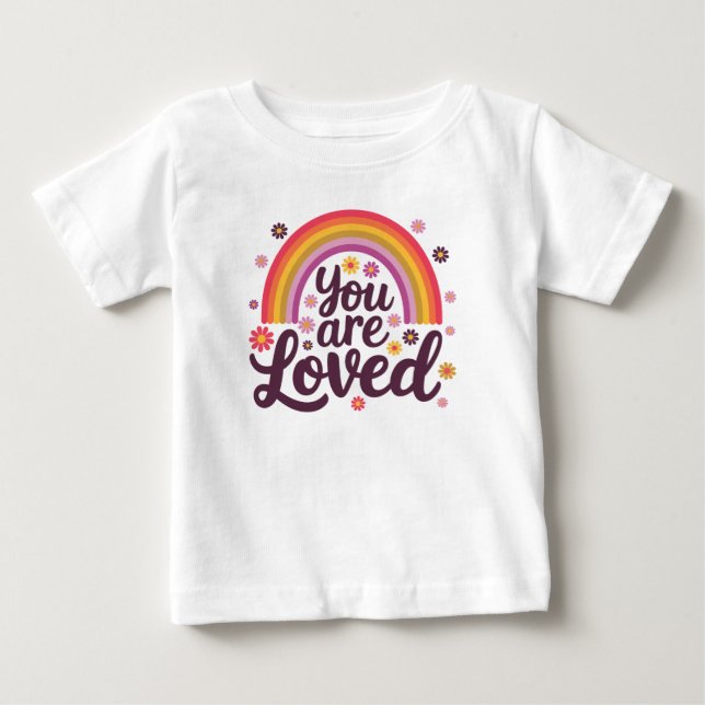 Regenbogen, den Sie lieben Baby T-shirt (Vorderseite)