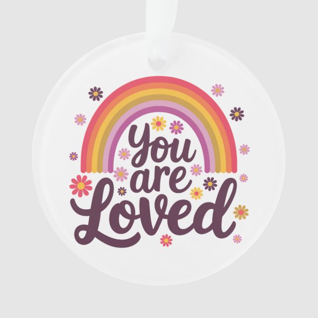 Regenbogen, den Sie lieben Ornament (Vorderseite)