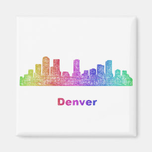 Regenbogen-Denver-Skyline Magnet