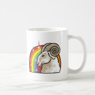 Regenbogen der 1980er mit Aries Ram Kaffeetasse
