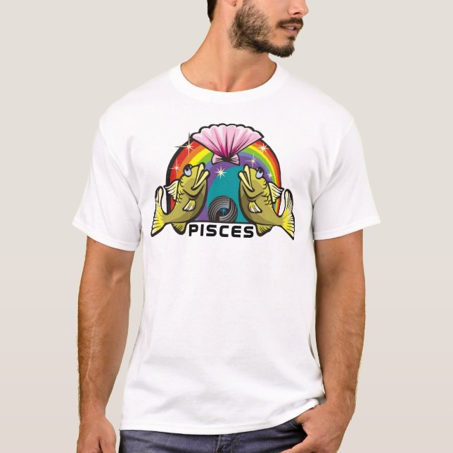 Regenbogen der 1980er mit Fischen T-Shirt (Vorderseite)