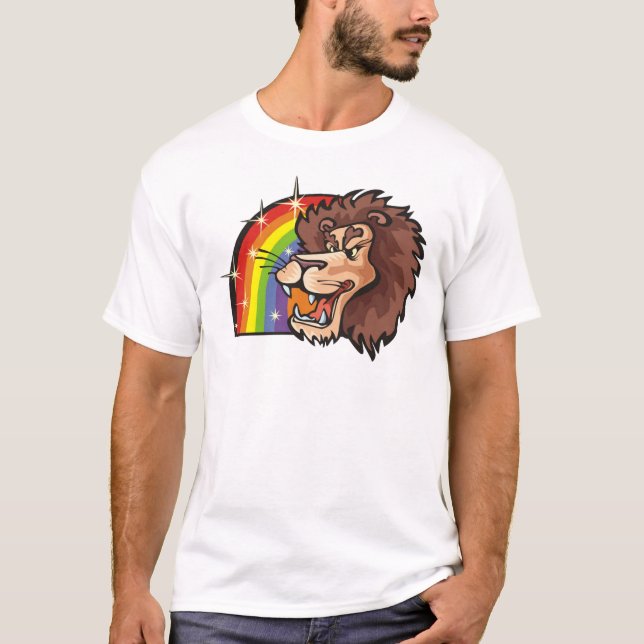 Regenbogen der 1980er mit Leo Lion T-Shirt (Vorderseite)