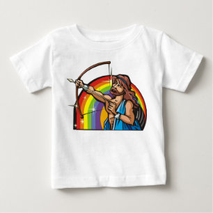 Regenbogen der 1980er mit Sagittarius Archer Baby T-shirt