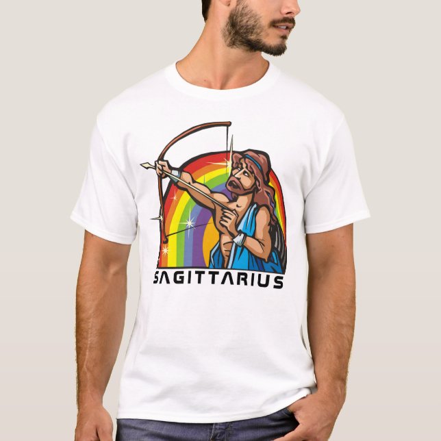 Regenbogen der 1980er mit Sagittarius Archer T-Shirt (Vorderseite)