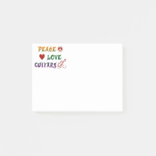Regenbogen der FriedensLiebe-elektrischen Gitarren Post-it Klebezettel