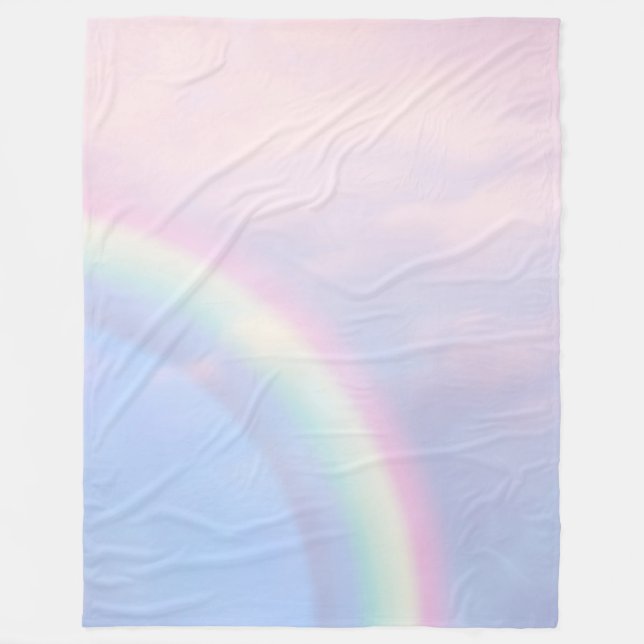 Regenbogen der Hoffnung - pastellfarben, Fleecedecke (Vorderseite)