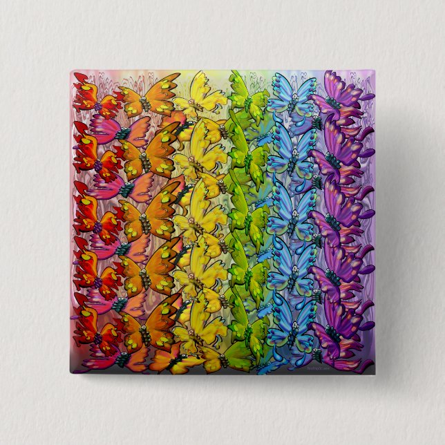 Regenbogen der Schmetterlinge Button (Vorderseite)
