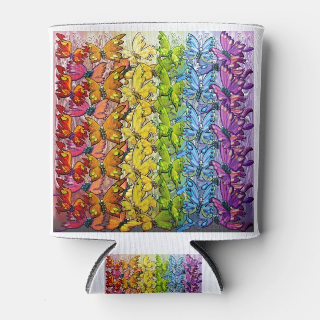 Regenbogen der Schmetterlinge Dosenkühler (Vorderseite)