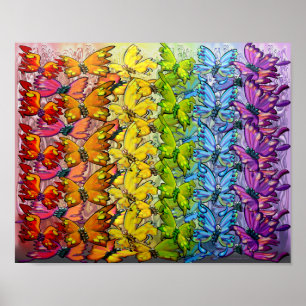Regenbogen der Schmetterlinge Poster