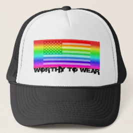 Regenbogen der US-Flagge - es lohnt sich, zu trage Truckerkappe