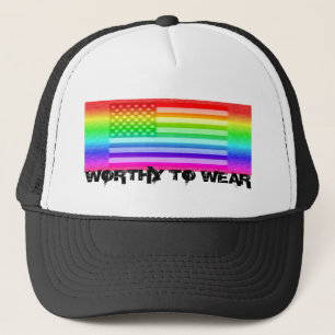 Regenbogen der US-Flagge - es lohnt sich, zu trage Truckerkappe