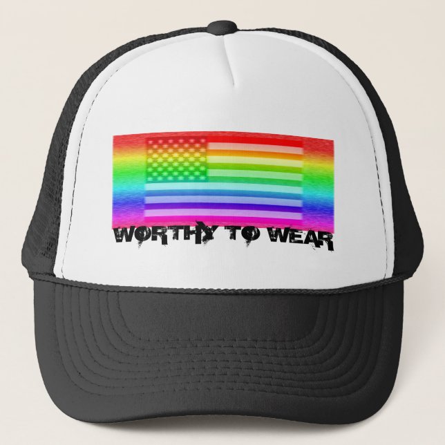 Regenbogen der US-Flagge - es lohnt sich, zu trage Truckerkappe (Vorderseite)