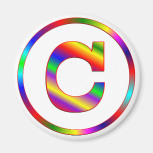 Regenbogen des Buchstabe-C Magnet
