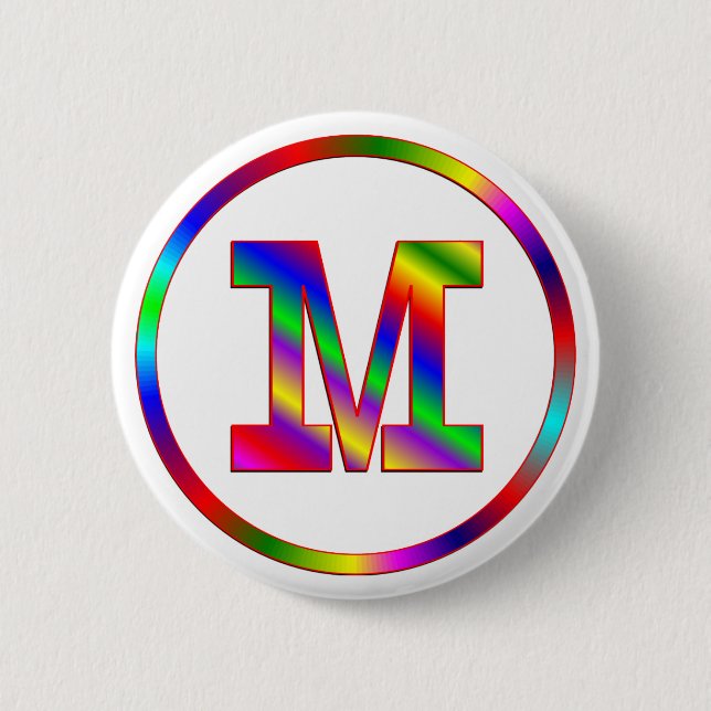 Regenbogen des Buchstabe-M Button (Vorderseite)