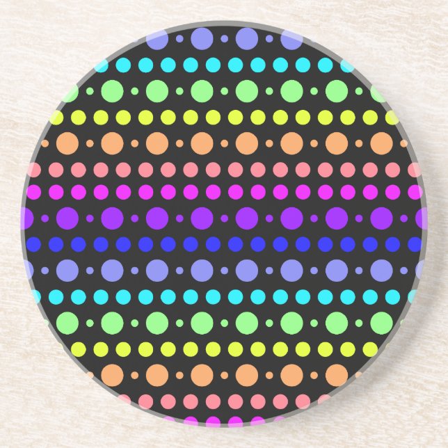 Regenbogen des Dots-Untersetzer Sandstein Untersetzer (Vorne)