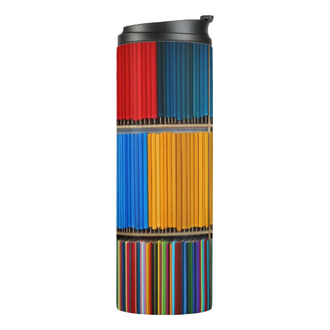 Regenbogen des Lebens - Thermaltumbler Thermosbecher (Nach links gedreht)