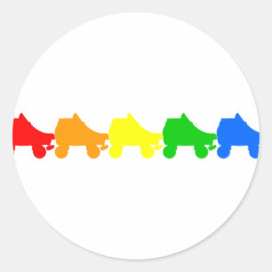 Regenbogen des Skate Runder Aufkleber