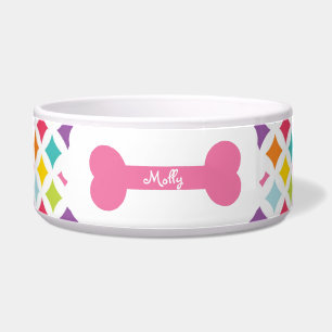 Regenbogen-Diamant-Druck personalisiert Napf