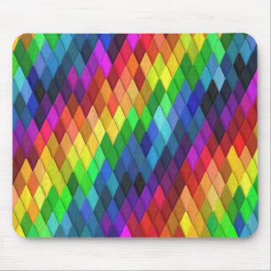 Regenbogen-Diamant-Geometrisches Muster Mousepad