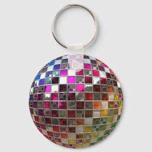 Regenbogen-Disco-Ball-Spiegel Schlüsselanhänger