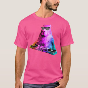 Regenbogen Dj Capybara Lustige House Music T-Shirt