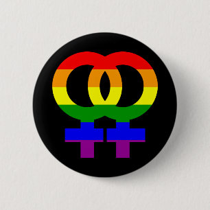 Regenbogen-doppeltes weibliches Symbol Button