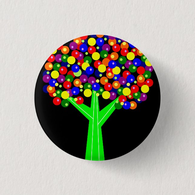 Regenbogen Dotberry Baum Button (Vorderseite)