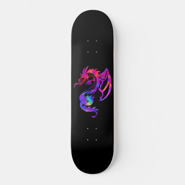 Regenbogen Dragon Stamm Tattoo Skateboard (Vorderseite)