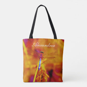 Regenbogen Dragonfly Orange rosa Hintergrund mit N Tasche