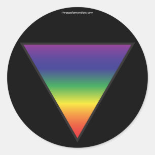 Regenbogen-Dreieck-Aufkleber - schwarzer Runder Aufkleber