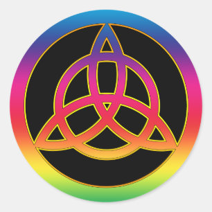 REGENBOGEN-DREIHEITS-KNOTEN RUNDER AUFKLEBER