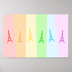 Regenbogen-Eiffelturm Poster