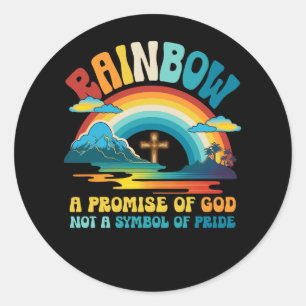 Regenbogen ein Versprechen Gottes nicht ein Symbol Runder Aufkleber
